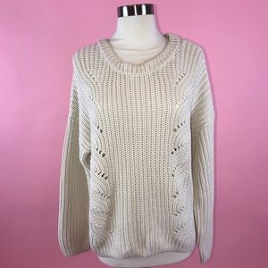 Gap Fisherman’s Knit Cream Chunky Knit Sweater XL